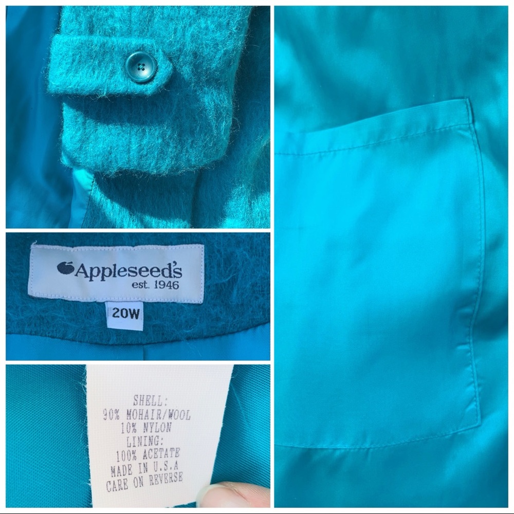 Appleseed’s Wool Mohair Turquoise Oversized Coat - Picture 7 of 8